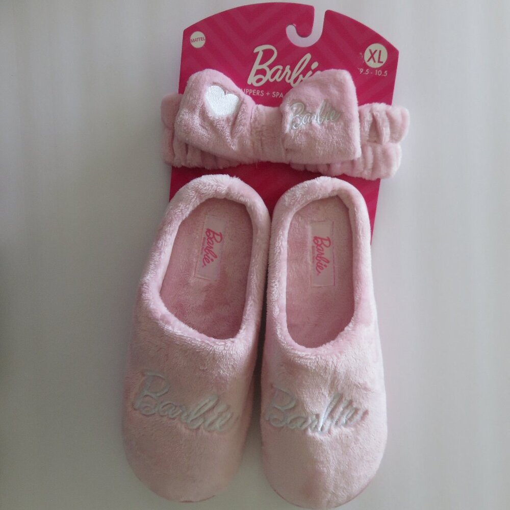 Barbie Memory Foam indoor/outdoor Slippers w/Headband